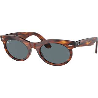 Ray - Ban Unisex RB2242 WAYFARER OVAL 954/3R Solbriller Acetat Brun Blå Rund Polariseret Antiblænding
