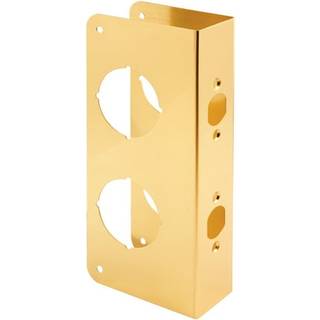 Prime-line U 9559 messingl?s og d?rforst?rkningsplade til 1-3/8 tommer. Tykke d?re messing finish (enkelt pakke)