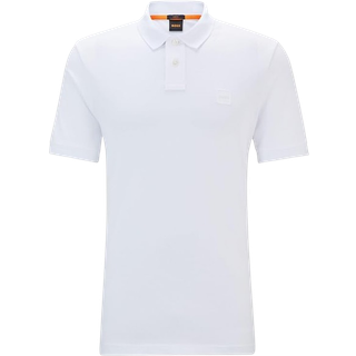 BOSS Orange Herren Polo-Shirt weiß Slim Fit