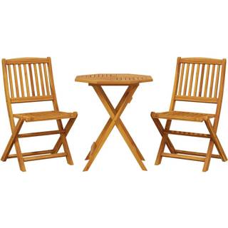 Foldbart Spisebordssæt Til Haven 3 Dele Massivt Akacietræ 70 Cm - 1 / Ottekantet / without armrests