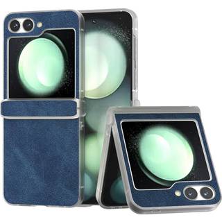 EIDERWOOD Samsung Galaxy Z Flip6 Læderbetrukket Plastik Bagside Cover - Blå