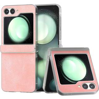 EIDERWOOD Samsung Galaxy Z Flip6 Læderbetrukket Plastik Bagside Cover - Lyserød