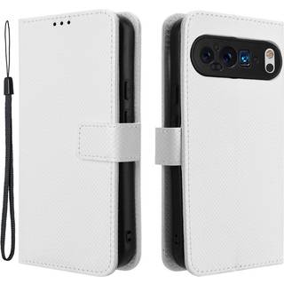 EIDERWOOD Google Pixel 9 / 9 Pro Læder Flip Cover m. Strop & Tekstur - Hvid