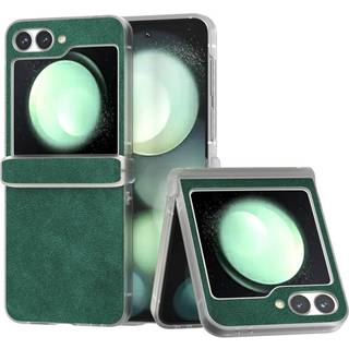 EIDERWOOD Samsung Galaxy Z Flip6 Læderbetrukket Plastik Cover - Grøn