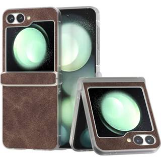 EIDERWOOD Samsung Galaxy Z Flip6 Læderbetrukket Plastik Bagside Cover - Brun