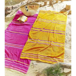 Catherine Lansfield Catherine Lansfield Set of 2 Pink Rainbow Jaquard Beach Towels