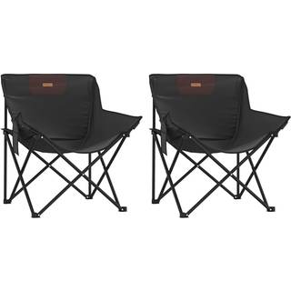 campingstole med lommer 2 stk. foldbar sort