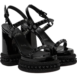 Christian Louboutin Superaclou patent leather platform sandals - black - EU 35