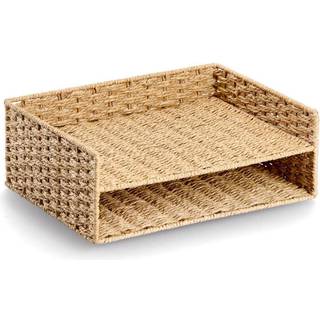 Brevbakke af flettet papir - Beige - 24cm x 32cm x 11,5cm - Yin