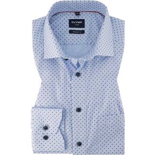 OLYMP Herren Hemd blau gemustert