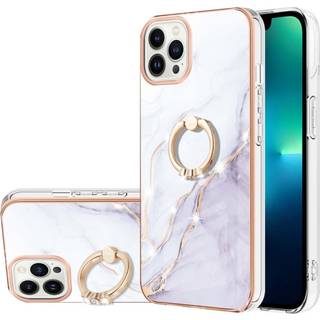 SKALO iPhone 14 Pro Max Marmor TPU Cover med ring - #3
