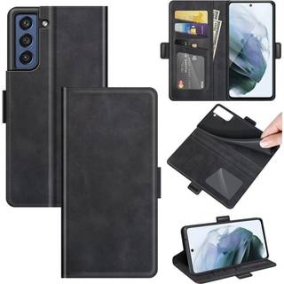 SKALO Samsung S21 FE Premium Wallet Flip Cover - Sort