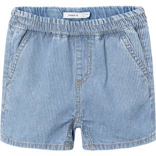Name It Light Blue Denim/white Stribede Shorts
