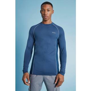 Mens Slate Blue Man Active Muscle Fit Long Sleeved Top