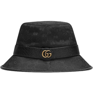 Gucci - Leather-Trimmed Monogrammed Canvas Bucket Hat - Men - Black - M