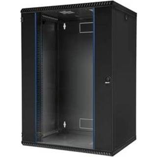 BKT ELEKTRONIK Wall Mounted Rack Cabinet 600x500x997mm 21U Glass Door Black