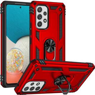 SKALO Samsung A53 5G Armor Hybrid metal ring cover - Rød