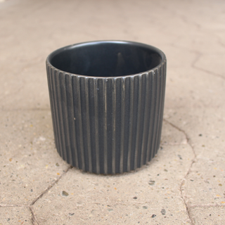 Skjuler sort rillet - Pearl - H 11,5- Ø12,5 cm