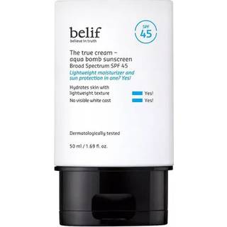 belif Aqua Bomb SPF 45 fugtgivende niacinamid solcreme - daglig bredspektret SPF PA++++ - ingen hvidt skær - letvægts 1,69 fl oz