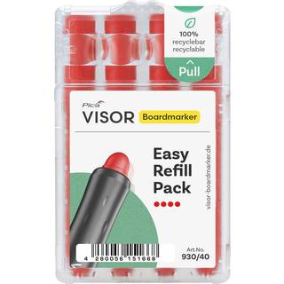 Pica visor Easy refill pakke med 4 stk, Rød