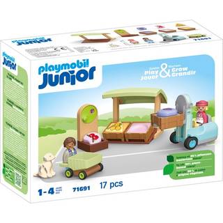 Playmobil 71691 1.2.3: Økologisk Markedsbod Og Gaffeltruck Byggesæt