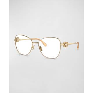 Miu Miu Kvinde MU 50XV 14M1O1 Optiske stel Metal Beige Transparent Pilot Normal