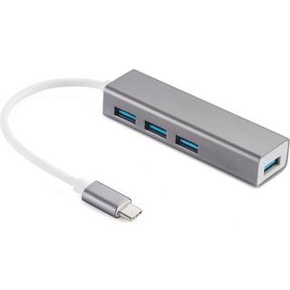 NÖRDIC USBC 4Ports USB3.1 hub 10cm Aluminium Space Grey