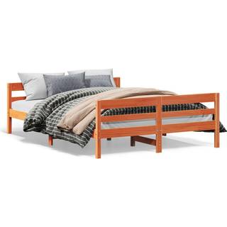 sengeramme uden madras 120x200 cm massivt fyrretræ gyldenbrun