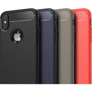 SKALO iPhone X/XS Armor Carbon Stødsikker TPU-cover - Rød