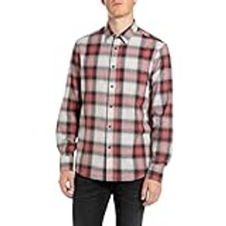 Replay Checked Long Sleeved Shirt Red