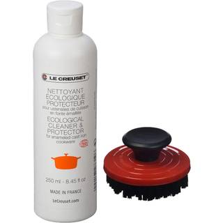 Le creuset 2-delt rengøringssæt Nylon børste køkkenprodukt 3.25 """" cerise med emaljeret støbejern 8.45 fl. oz. Kogegrejsrenser