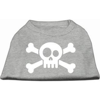 Skull Crossbone Screen Print Shirt Grey XS