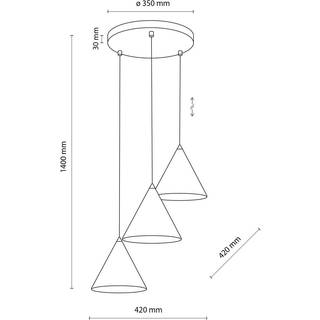 Hængelampe Cono TK Lighting, dæmpbar, Hvid/opal, Stue/spisestue, Metal, Moderne
