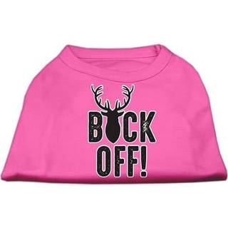 Buck Off Screen Print Dog Shirt Bright Pink XS
