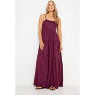 Lts Tall Burgundy Red Asymmetric Tiered Midaxi Dress 16 Lts | Tall Women's Maxi Dresses
