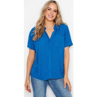 Lts Tall Blue Crinkle Short Sleeve Shirt 22-24 Lts | Tall Women's Shirts & Blouses