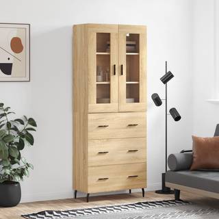 højskab 69,5x34x180 cm konstrueret træ sonoma-eg
