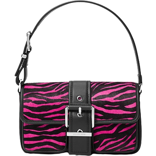 MK Colby Medium Zebra Print Calf Hair Shoulder Bag - Pink - Michael Kors - ONE SIZE