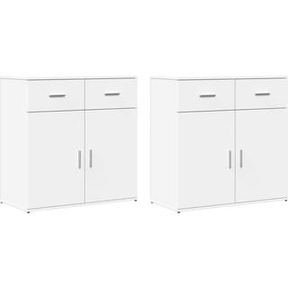 skænke 2 stk. 79x38x80 cm konstrueret træ hvid