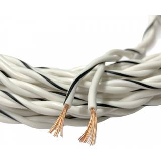 Auto-Connect tvundet højtalerkabel 2x1.0mm² hvid