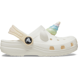 Crocs Classic IAM Rainbow Unicorn Kids Clogs, Chalk, 20-21