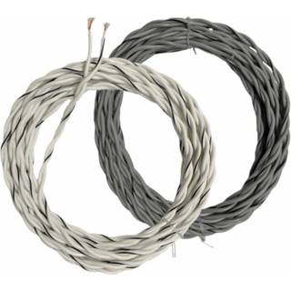 Auto-Connect tvundet højtalerledning 2x1.0mm² grå og hvid