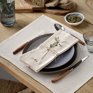 By Mogensen Earth dækkeserviet 2-sidet off white/mørkegrå