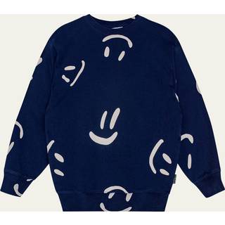 Molo GOTS Monti Sweatshirt Big Smiles Navy 140 cm  Marineblå  140 cm  mand