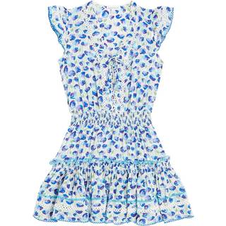 Poupette St Barth Kids Anais printed ruffled dress - blue - Y 2