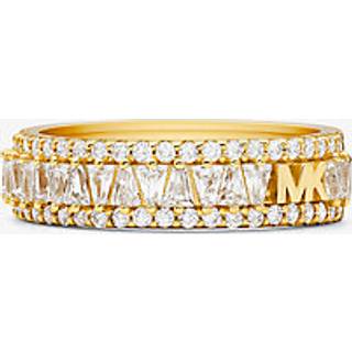 MK Precious Metal-Plated Sterling Silver Pavé Ring - Gold - Michael Kors - EU 55