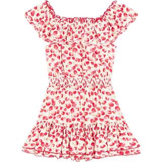 Poupette St Barth Kids Bella printed ruffled dress - white - Y 10