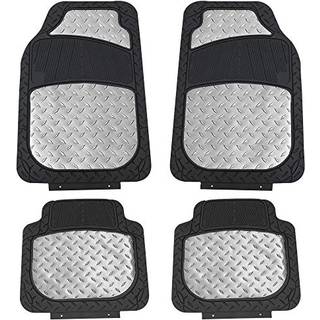 Automotive gulvm?tter Silver Universal Fit klimaproof For al vejrbeskyttelse H?re gummi passer til de fleste biler SUV'er og lastbiler trim for a