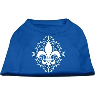Henna Fleur de Lis Screen Print Shirt Blue Med