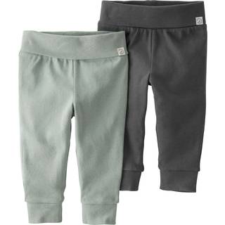 Lille planet af Carter's Unisex-Baby 2-pack bukser lavet med organisk bomuldsgrøn/kul 6 måneder